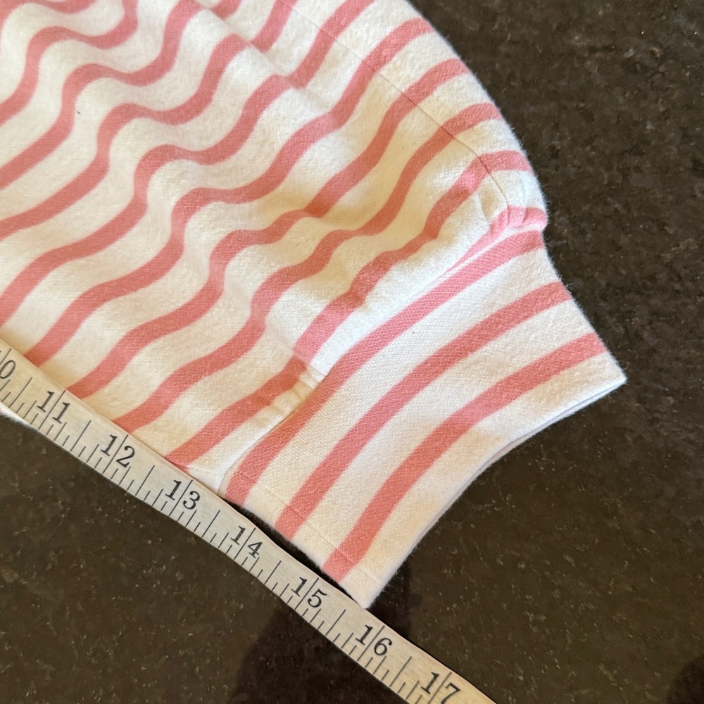 NWT Pilcro Anthropologie Hooded Sweatshirt Twofer Mini Dress Pink/White Size LP - Picture 11 of 12